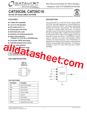 CAT25C08VAT3型号图片