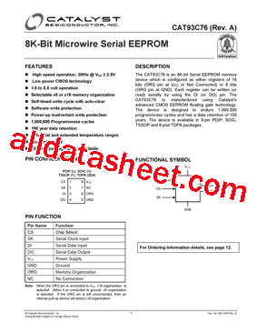 CAT93C76YI-T2型号图片