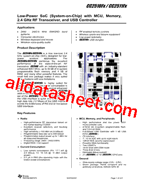 CC2511F16RSP型号图片