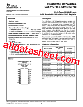 CD54HC165型号图片
