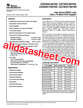 CD54HC40105型号图片