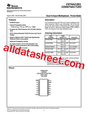 CD74ACT253EE4型号图片