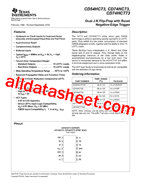 CD74HCT73M型号图片