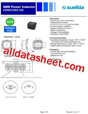 CDRH125L125NP-100MC型号图片