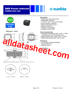 CDRH125L125NP-1R8NC型号图片