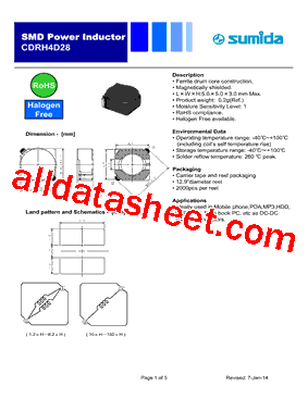 CDRH4D28NP-1R2NC型号图片