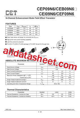 CEB09N6型号图片