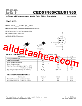 CED01N65型号图片