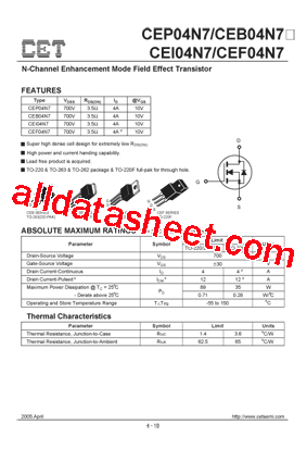 CEP04N7型号图片