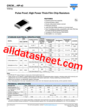 CRCW2512220RFKEBHP型号图片