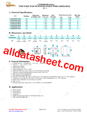 CSMS0610D220M型号图片