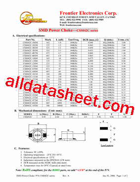 CSS042C-332M型号图片