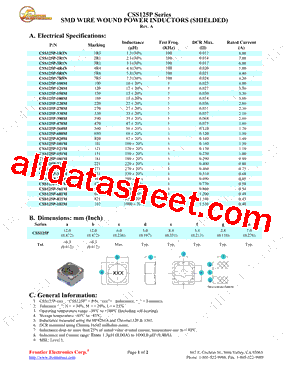 CSS125P-100M型号图片