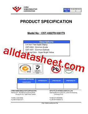 CST-4301T9型号图片