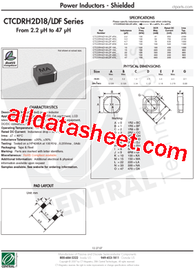 CTCDRH2D18/LDF-4R7M型号图片