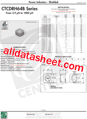 CTCDRH64B-331M型号图片