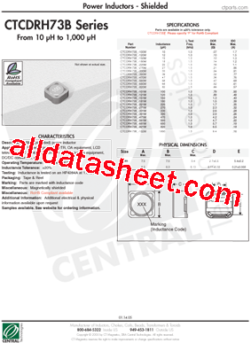 CTCDRH73B-150M型号图片