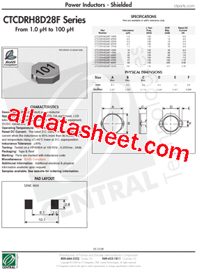 CTCDRH8D28F-150N型号图片