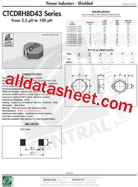 CTCDRH8D43-680N型号图片