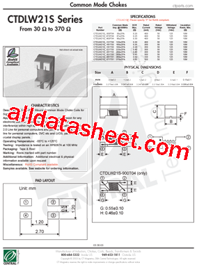 CTDLW21S-161T03型号图片