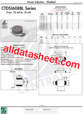 CTDS1608BLF-105型号图片