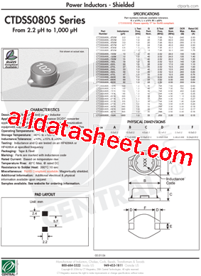 CTDSS0805-100M型号图片