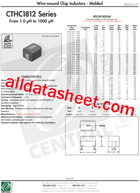 CTHC1812-1R0K型号图片