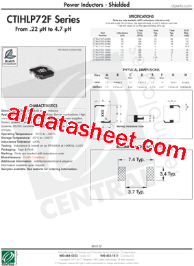 CTIHLP72F-4R7M型号图片