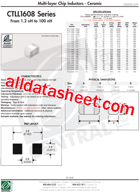 CTLL1608S-22NS型号图片