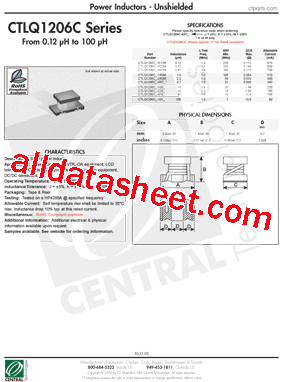CTLQ1206C-100J型号图片