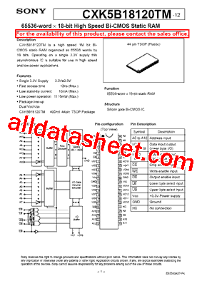 CXK5B18120TM-12型号图片