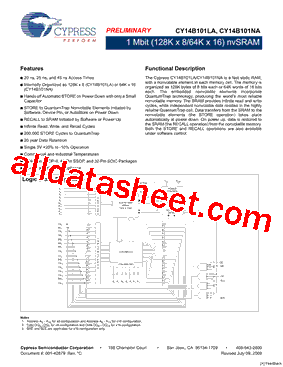 CY14B101NA-ZS25XC型号图片