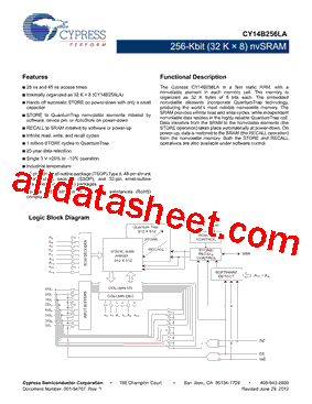 CY14B256LA_12型号图片