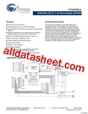 CY14E256LA-SZ25XI型号图片