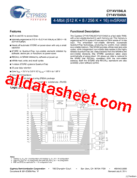 CY14V104LA型号图片