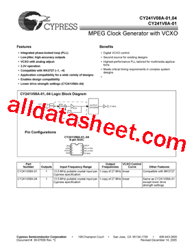 CY241V8A-01型号图片