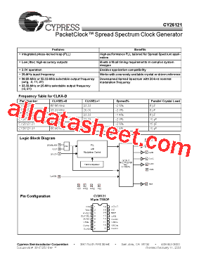 CY26121ZI-11型号图片