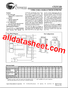CY27C128-70WC型号图片