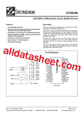 CY28358OCT型号图片