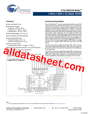 CY62128EV30LL-55ZXE型号图片