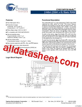 CY62138FV30LL-45ZAXI型号图片