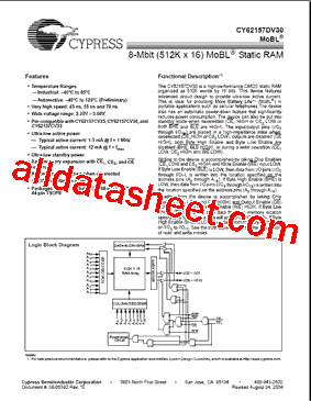 CY62157DV30型号图片