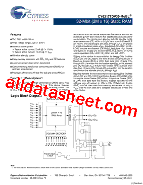 CY62177DV30LL型号图片