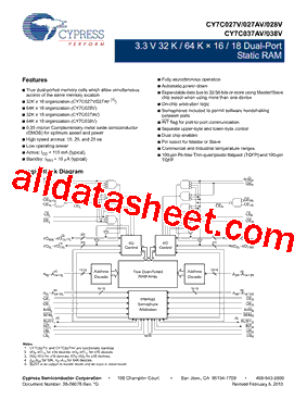 CY7C037V-20AC型号图片