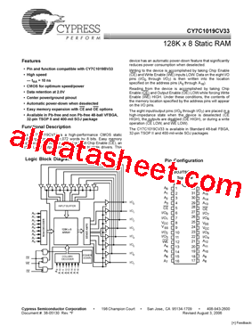 CY7C1019CV33_06型号图片