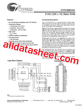 CY7C1020CV33_06型号图片