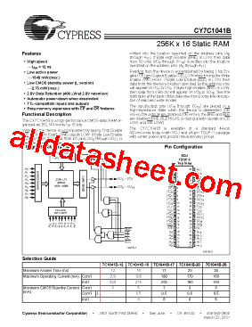 CY7C1041B-20VI型号图片