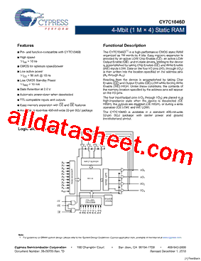 CY7C1046D-10VXI型号图片