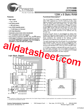CY7C109B-20ZC型号图片