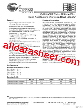 CY7C1261V18-375BZC型号图片